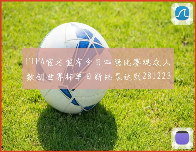 FIFA官方宣布今日四场比赛观众人数创世界杯单日新纪录达到281223人
